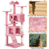 SmileMart 62''H Double Condo Cat Tree with Scratching Post Tower, Pink