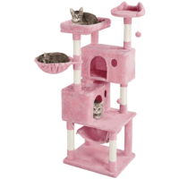 SmileMart 64.5"H Multi-level Cat Tree Tower with Condos and Perches, Pink