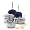 Blue Diamond HD Stainless Steel Clad Pro 10pc Cookware Set
