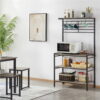 SmileMart 4-Tier Baker's Rack with S-Hooks for Microwave Kitchen, Gray