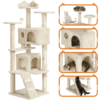 SmileMart 62''H Double Condo Cat Tree with Scratching Post Tower, Beige