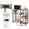 SmileMart Vintage Kitchen Island Baker's Rack Storage with Power Outlet Utility, Gray SmileMart Vintage Kitchen Island Baker's Rack Storage with Power Outlet Utility, Gray