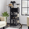 SmileMart 61.5''H Double Condo Cat Tree with Scratching Post Tower, Black