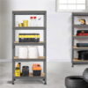 SmileMart Adjustable 12"W x 27.6"D x 59"H 5-Shelf Metal Frame Freestanding Shelves, Dark Gray