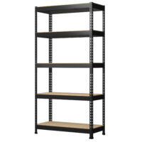Prilinex 5-Shelf Boltless & Adjustable Steel Storage Shelf for Garage Warehouse,35.5" x 16" x 71",Black