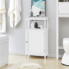 SMILE MART 4-Tier Wooden Bathroom Floor Cabinet for Bathroom Kitchen Hallway, White