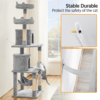 SMILE MART 70.5″H Multi Level Cat Tower Tree with 2 Condos & 2 Foam-Padded Perches for Medium/Large Cats, Light Gray