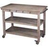 SEI Furniture Southern Enterprises Darros Industrial Kitchen Cart, Whitewashed Burnt Oak