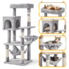 SMILE MART 51.5" Cat Tree with Climbing Hole and Condo, Light Gray SMILE MART 51.5" Cat Tree with Climbing Hole and Condo, Light Gray