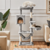 SMILE MART 51.5" Cat Tree with Climbing Hole and Condo, Light Gray SMILE MART 51.5" Cat Tree with Climbing Hole and Condo, Light Gray