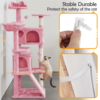 SmileMart 54" Double Condo Cat Tree with Scratching Post Tower, Pink