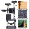 SmileMart 64.5"H Multi-level Cat Tree Tower with Condos and Perches, Dark Gray