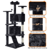 SmileMart 61.5''H Double Condo Cat Tree with Scratching Post Tower, Black