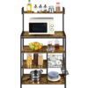 SmileMart Industrial Baker’s Rack Utility Storage Shelf for Kitchen, Rustic Brown