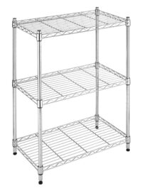 Whitmor Supreme Adjustable 23.15"W x 13.11"D x 29.9"H 3-Shelf Freestanding Shelves, Chrome