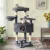 SMILE MART Multilevel Cat Tree Basket Condo Scratching Posts, Dark Gray