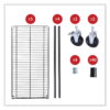 Alera 5-Shelf Wire Shelving Kit with Casters and Shelf Liners, 36w x 18d x 72h, Black Anthracite