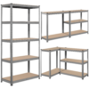Smile Mart 5-Tier Adjustable Boltless Storage Shelf Units for Garage, Light Gray