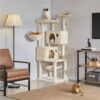 SmileMart 64.5"H Multi-level Cat Tree Tower with Condos and Perches, Beige