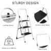 Pentagon Tools 3-Step Portable Folding Stool - Heavy-Duty Step Stool Ladder