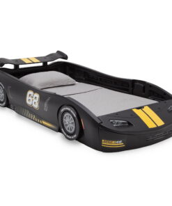 Delta Children Turbo Race Car Twin Bed, Black