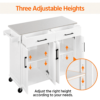SMILE MART Large Kitchen Island on Wheels with Storage Drawers & Cabinets, White