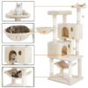 SmileMart 64.5"H Multi-level Cat Tree Tower with Condos and Perches, Beige
