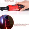AOBEN Cordless Electric Ratchet Wrench Set, 3/8" 12V Power Ratchet Tool Kit With 2 Packs 2000mAh Lithium-Ion Battery And Charger
