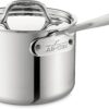 All-Clad D3 3-Ply Stainless Steel Sauce Pan with Lid 1.5 Quart Induction Oven Broil Safe 600F Pots and Pans, Cookware