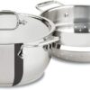 All-Clad Specialty Stainless Steel 3 Piece Cookware Set with Lid 5 Quart Induction Pots and Pans