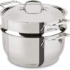 All-Clad Specialty Stainless Steel 3 Piece Cookware Set with Lid 5 Quart Induction Pots and Pans