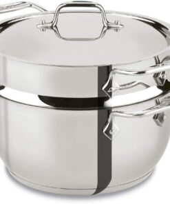 All-Clad Specialty Stainless Steel 3 Piece Cookware Set with Lid 5 Quart Induction Pots and Pans