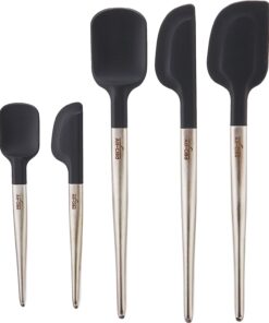 All-Clad Ultimate Silicone 5 piece Spatula Set, Stainless Steel and Black