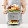 BUYDEEM A501 Stackable Double Tier for Electric Food Steamer, with 18/8 Stainless Steel Tray & Handles, Suitable for G563 One-Touch Vegetable Food Steamer, 11 * 4 Inch