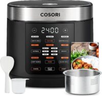 COSORI Rice Cooker Large Maker 10 Cup Uncooked 18 Functions, Japanese Style Fuzzy Logic Micom Technology, Olla Arrocera Electrica,Black