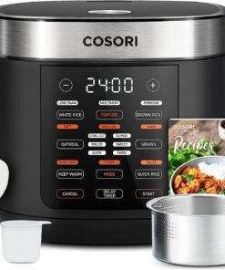 COSORI Rice Cooker Large Maker 10 Cup Uncooked 18 Functions, Japanese Style Fuzzy Logic Micom Technology, Olla Arrocera Electrica,Black