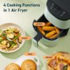 COSORI Small Air Fryer Oven 2.1 Qt, 4-in-1 Mini Airfryer, Bake, Roast, Reheat, Space-saving & Low-noise, Nonstick and Dishwasher Safe Basket, 97% less oil, Sticker with 6 Reference Guides, Green