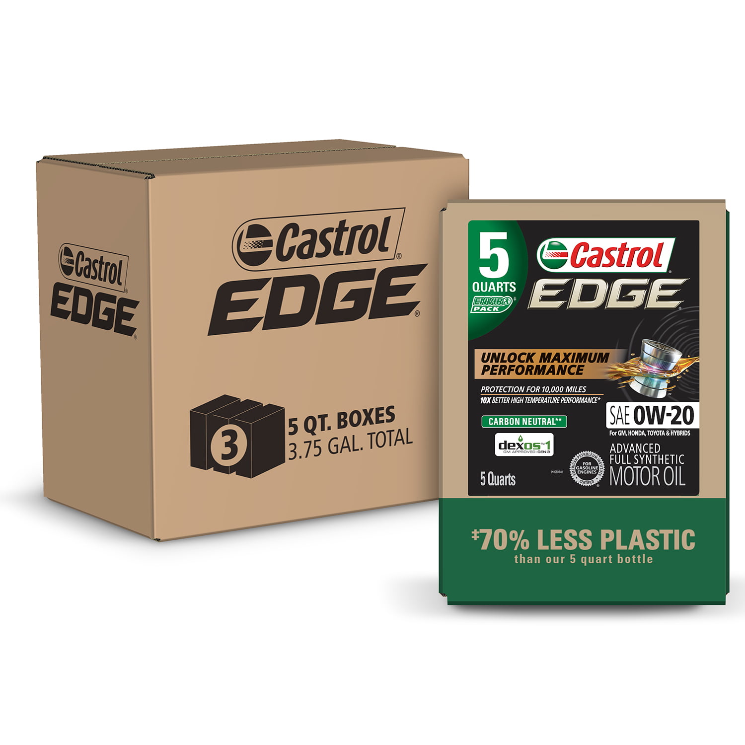 Castrol Full Synthetic Engine Oil 0W-20 5 Quart