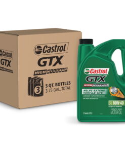 Castrol GTX High Mileage 10W-40 Synthetic Blend Motor Oil, 5 Quarts, Case of 3
