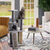 Cat Craft 45-in Cat Condo and Scratching Post Cat Tree Tower, Light Gray