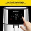 Chefman TurboFry Touch Air Fryer, Large 5-Quart Family Size, One Touch Digital Control Presets, French Fries, Chicken, Meat, Fish, Nonstick Dishwasher-Safe Parts, Automatic Shutoff, Stainless Steel