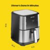 Chefman TurboFry Touch Air Fryer, Large 5-Quart Family Size, One Touch Digital Control Presets, French Fries, Chicken, Meat, Fish, Nonstick Dishwasher-Safe Parts, Automatic Shutoff, Stainless Steel
