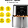 Chefman TurboFry® Touch Air Fryer, XL 8-Qt Family Size, One-Touch Digital Control Presets, French Fries, Chicken, Meat, Fish, Nonstick Dishwasher-Safe Parts, Automatic Shutoff, Stainless Steel