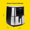 Chefman TurboFry® Touch Air Fryer, XL 8-Qt Family Size, One-Touch Digital Control Presets, French Fries, Chicken, Meat, Fish, Nonstick Dishwasher-Safe Parts, Automatic Shutoff, Stainless Steel