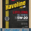 Chevron Havoline Lifelong Synthetic Motor Oil 5W-20, 6 Quart Smart Change Box Case (2-Pack)