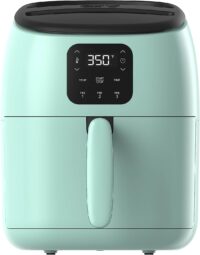 Dash Tasti Crisp Electric Air Fryer Oven Cooker with Temperature Control  Non stick Fry Basket Recipe Guide Auto Shut Off Feature 1000 Watt 2 6 Quart  Teal 