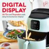 DASH Tasti-Crisp™ Digital Air Fryer with AirCrisp Technology, Custom Presets, Temperature Control, and Auto Shut Off Feature, 2.6 Quart - Aqua