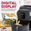 DASH Tasti-Crisp™ Digital Air Fryer with AirCrisp Technology, Custom Presets, Temperature Control, and Auto Shut Off Feature, 2.6 Quart - Cool Grey