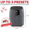 DASH Tasti-Crisp™ Digital Air Fryer with AirCrisp Technology, Custom Presets, Temperature Control, and Auto Shut Off Feature, 2.6 Quart - Cool Grey