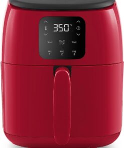 DASH Tasti-Crisp™ Digital Air Fryer with AirCrisp Technology, Custom Presets, Temperature Control, and Auto Shut Off Feature, 2.6 Quart - Red